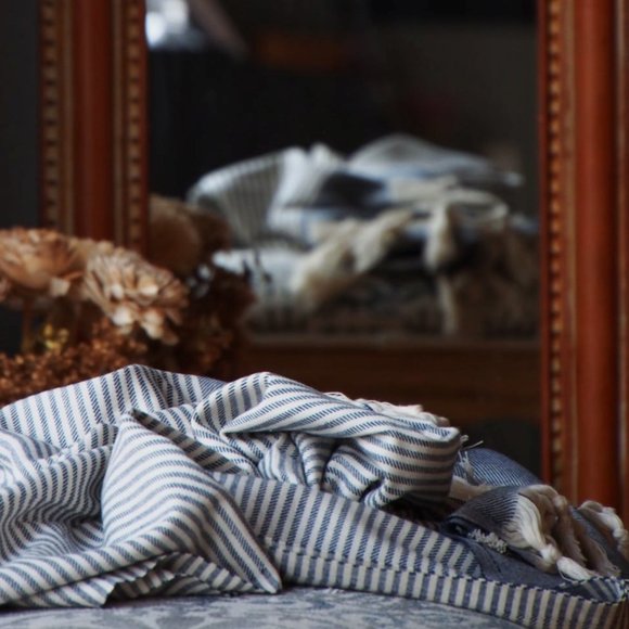 Sand Free Dark Blue Turkish Cotton Navy Beach Bath Towel - Citizens of the Beach - Picture 1 of 2